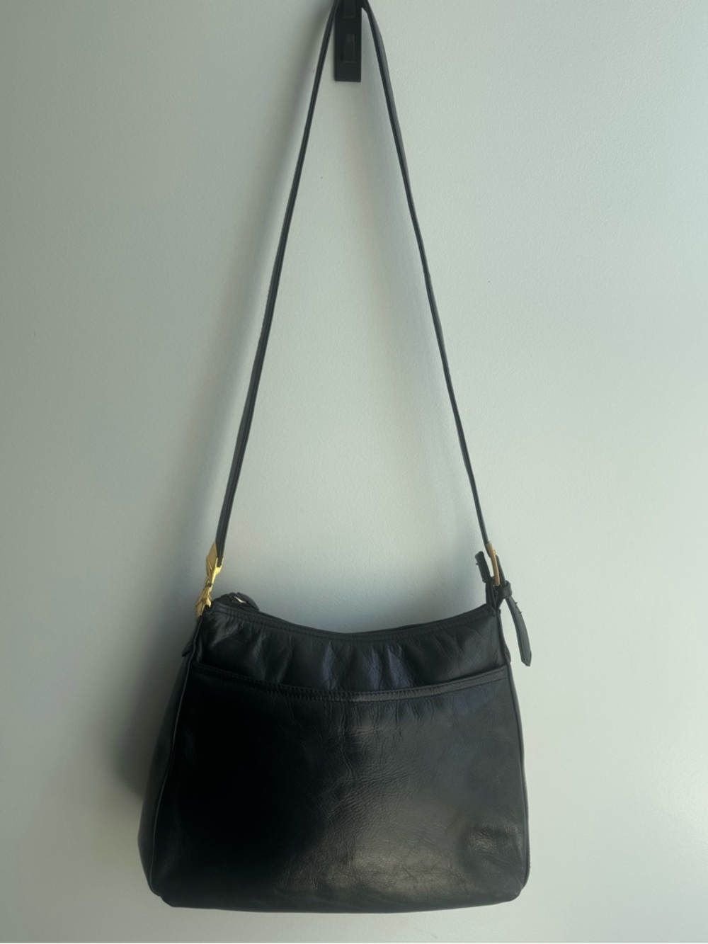 Navy Genuine Leather Colleta Shoulder Crossbody Bag